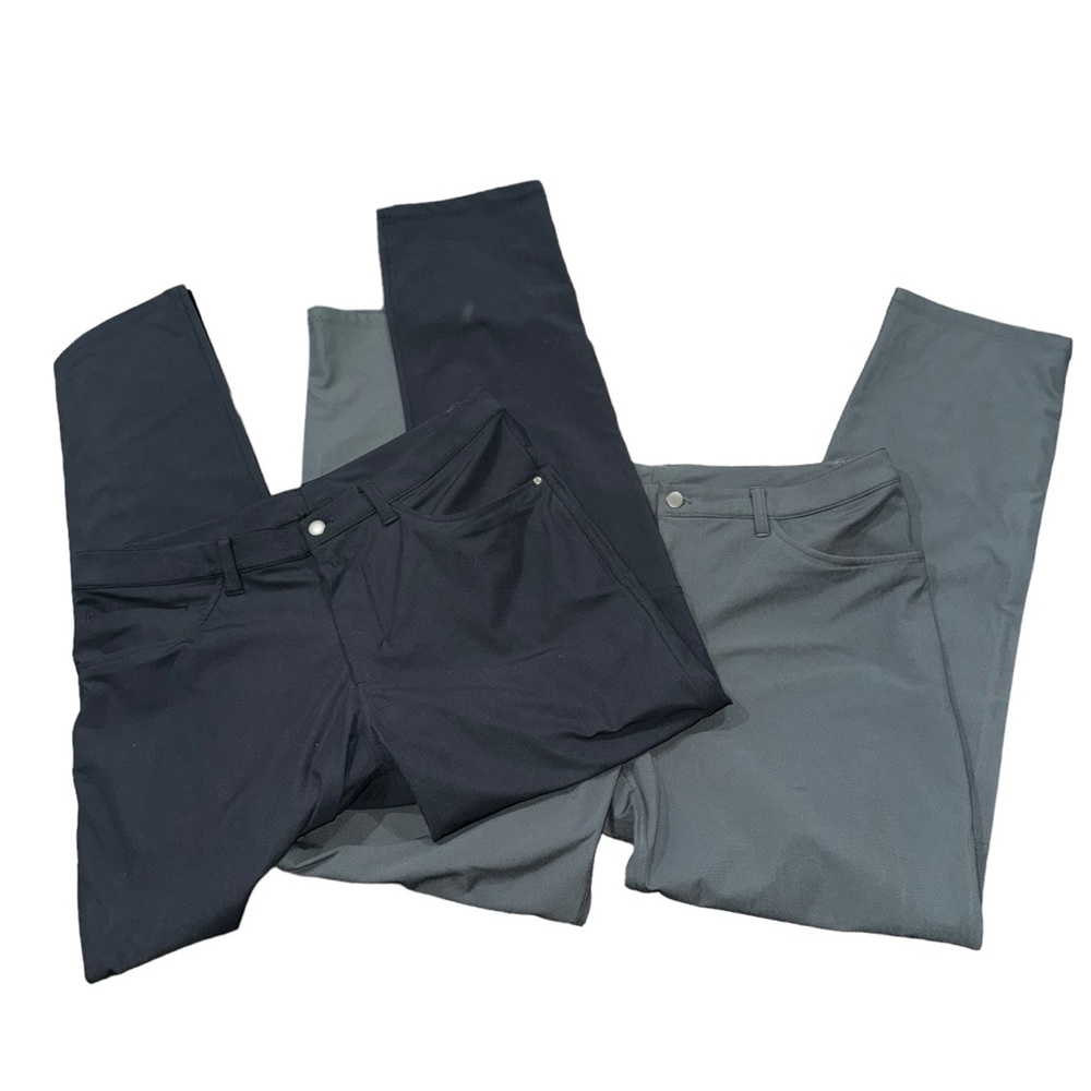 Lululemon ABC 5 Pocket Pants Blue & Gray Size 36 X 33 Bundle 2 Read Description